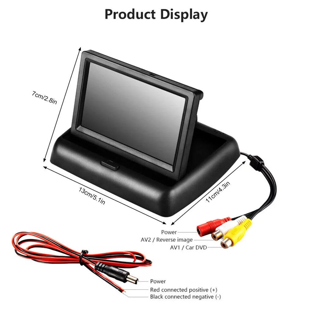 4.3in Foldable  Display Monitor Car Rear View Backup  Night Camera