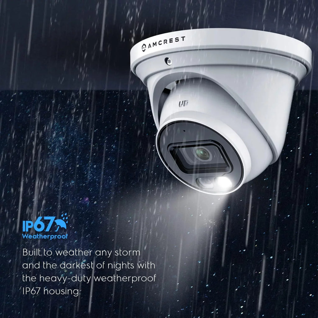 Amcrest  Turret  PoE Camera w/ 164ft Nightvision, Security  Camera Outdoor, Built-in Microphone, Human & Vehicle Detection, 129° , 5MP@20fps IP5M-T1277EW-
