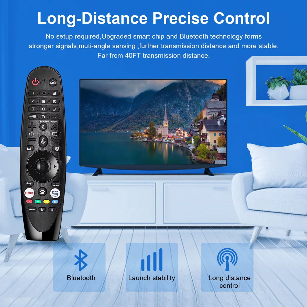 '-MR20GA New Voice Magic Replacement Remote Control for     NanoCell 4K 8K Models Netflix and Prime Video Hot Keys, Google/Alexa, with Pointer Function