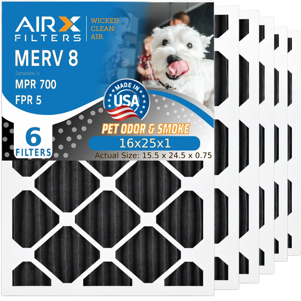 16x25x1 Air Filter Odor Eliminator Carbon Filter  8 Comparable to  700 &  5   Premium  Made 16x25x1 Furnace Filters by     . 6 Pack