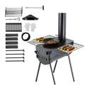 Portable Wood Stove Camping Hot Tent  Stove 118 in for Outdoor w/ Pipes