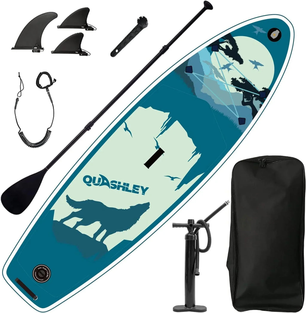 Premium Inflatable Stand Up Paddle Board with Accessories, 11'x33 x6 for Youth & Adults, Wide Stance, Non-Slip Deck,  for Fishing & Surfing, Max 330lbs