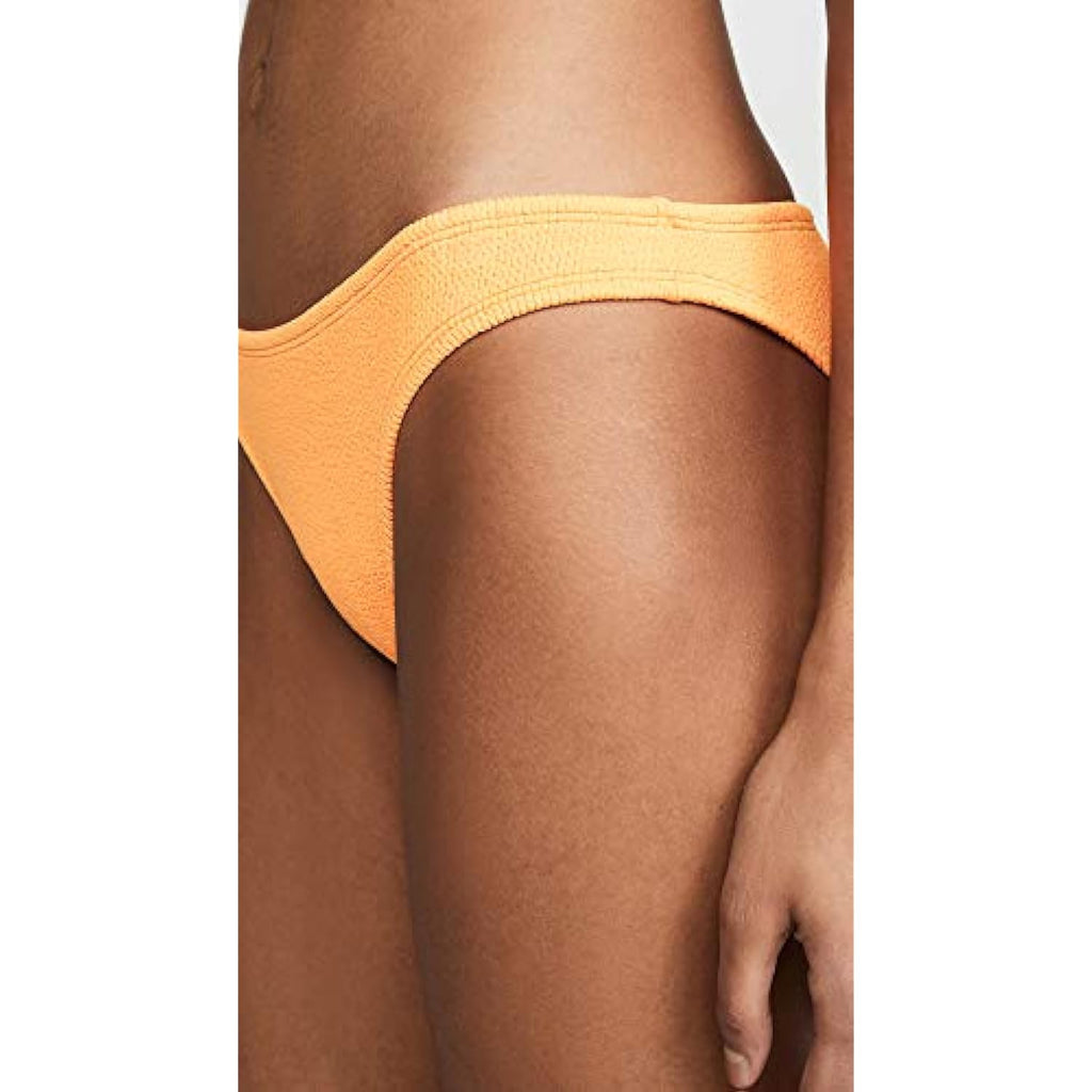 PilyQ Womens Textured Low-Rise Swim Bottom Separates Orange L