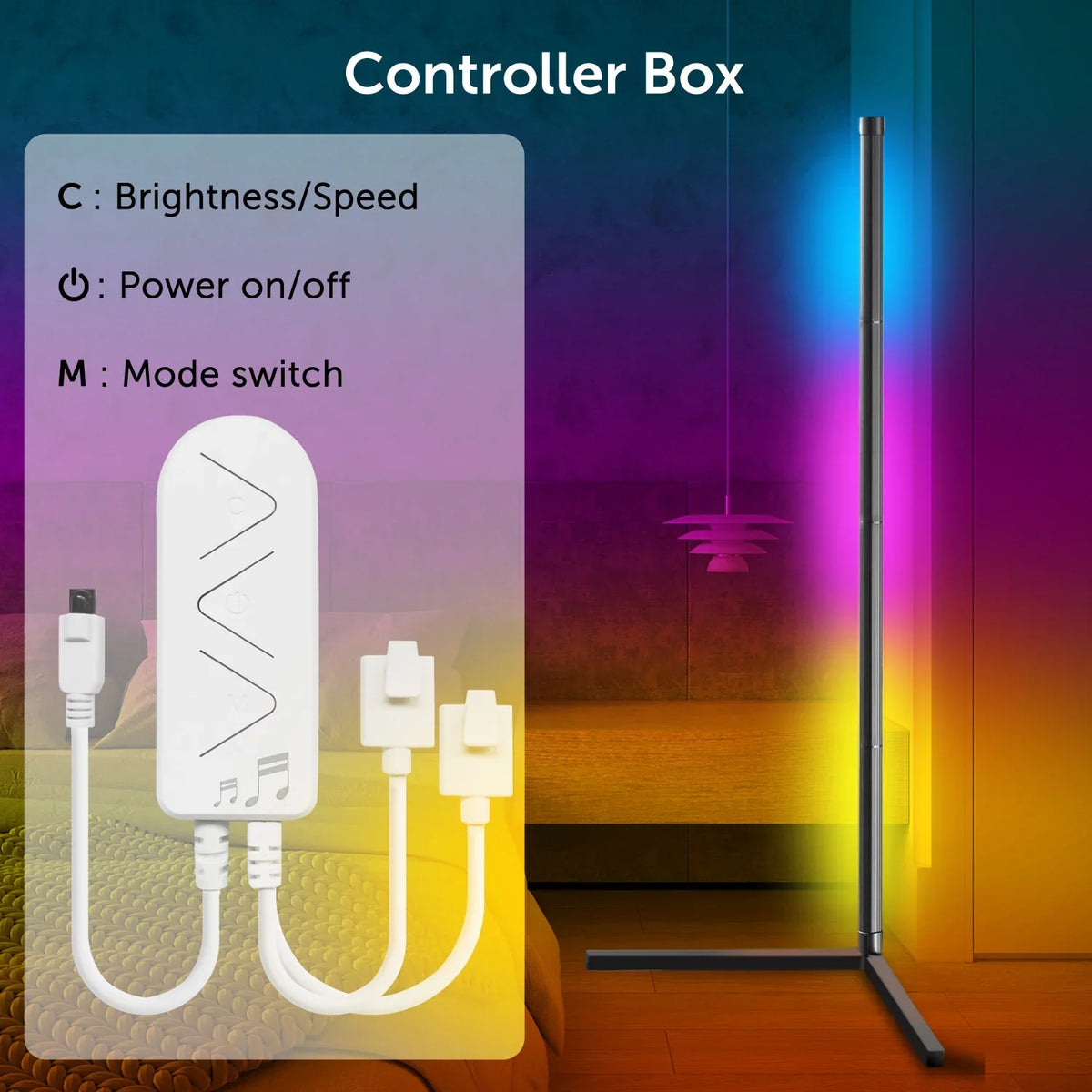 eco4life WiFi Smart Floor Standing  Lamp, Color Changing, Dimmable, Music Syn