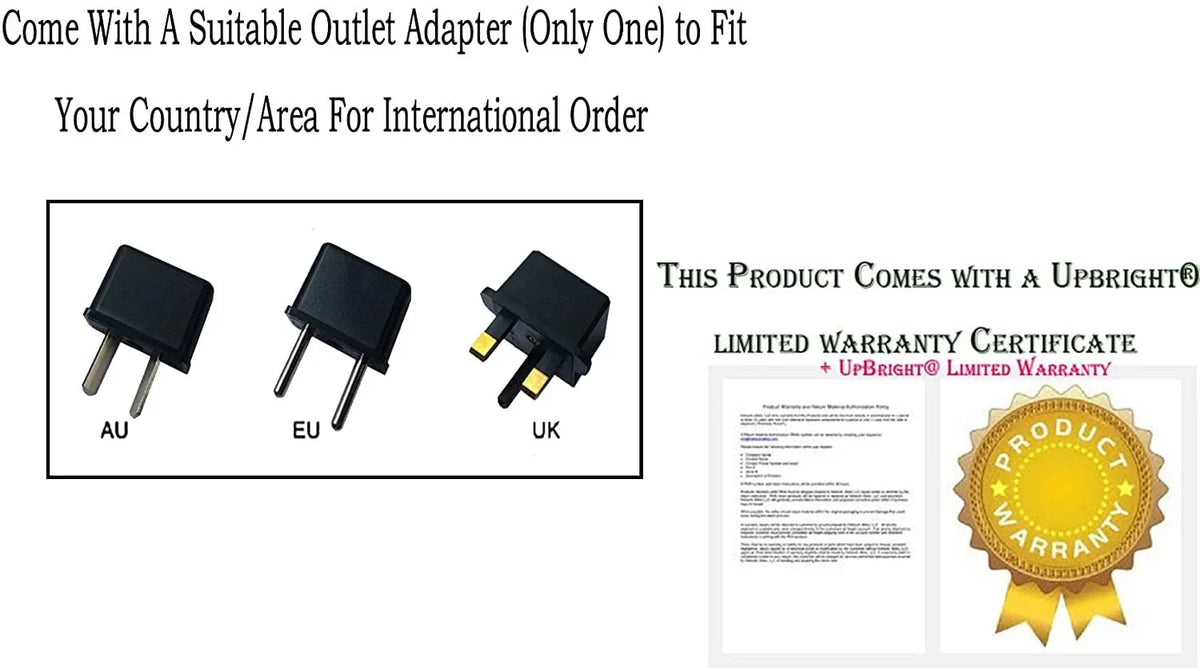 UpBright 15V / Adapter Compatible with Fosi Audio A5 Soundbar 60W Speakers for Computer Desktop  Projector 18 Inch Sound Bar with 4  Modes   DC15V Power Supply Cord Battery Charger