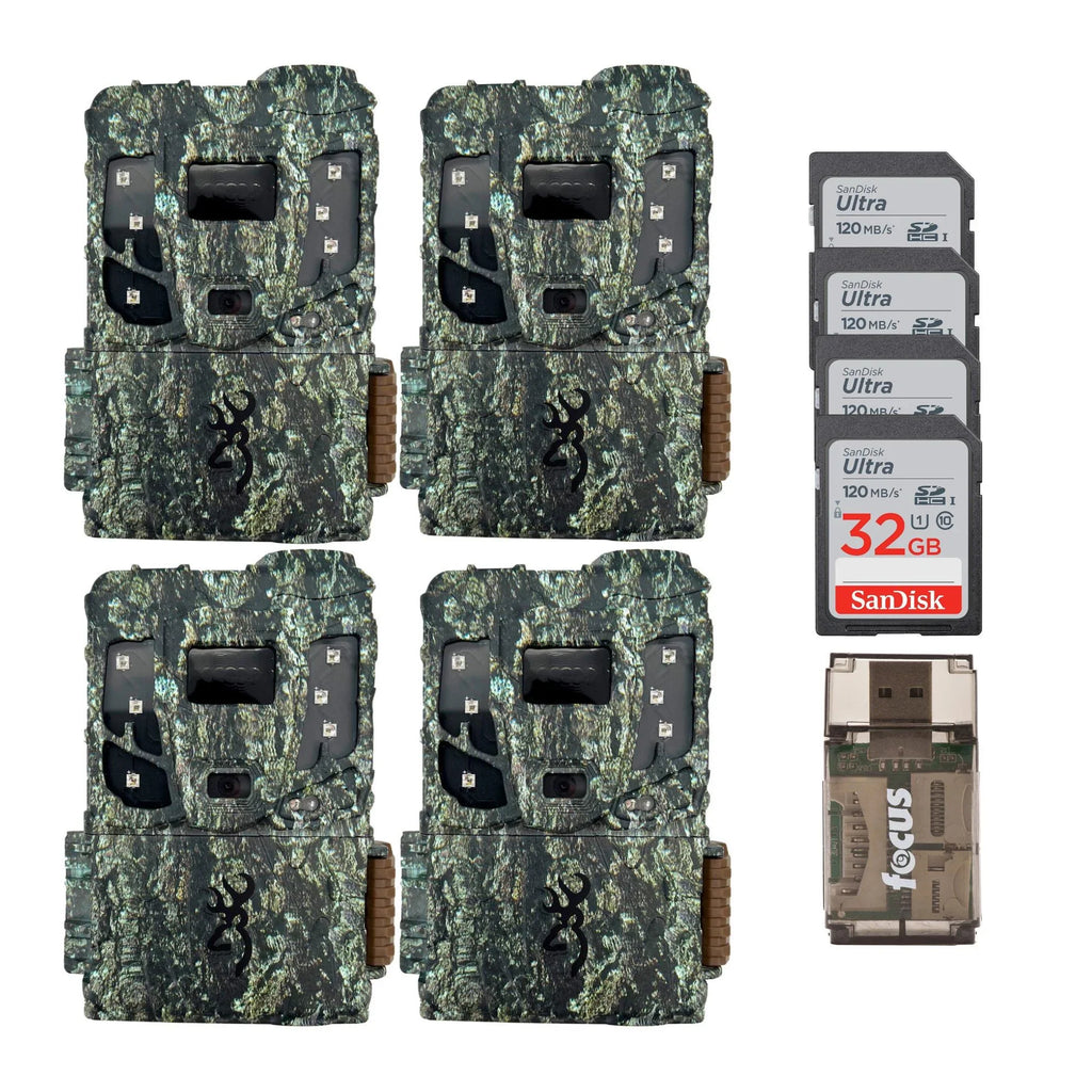 Browning 4PK Pro Scout Max Extreme  Trail Camera w/32GB M/Card & Reader