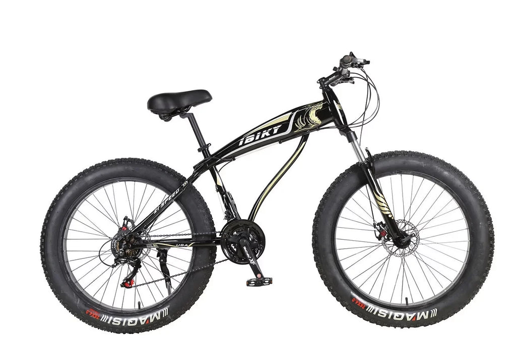26 Inch 21 Speed 4.0 Fat Tire Bike Snow and Grass Sand Bike  Shark Black