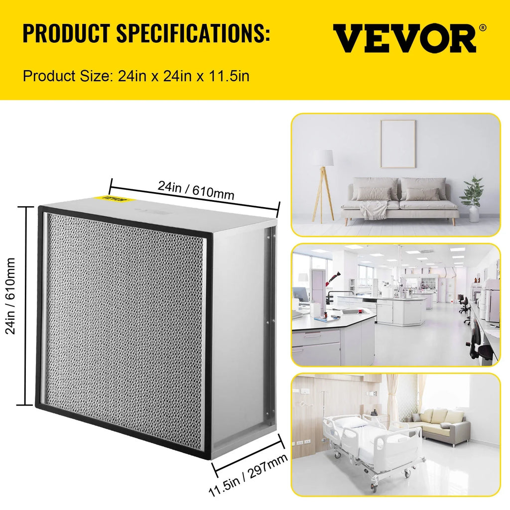 Bentism Filter Replacement, 24''x24''x11.5''  Filter, True  Pleated Air Filter, Air Filter Replacement with Durable Galvanized Frame, 99.97% Standard Filter Compatible