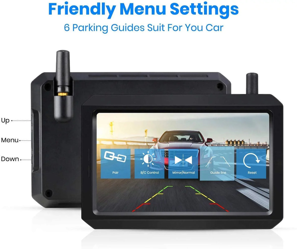 Wireless Digital BackUp Camera Kit, Dual Camera Channels Trailer Reverse Cameras, Waterproof Rear View Camera for Truck, , Car, Camper,Trailer