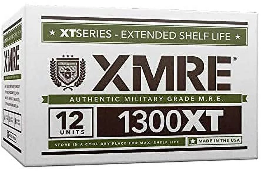 1300XT Freshly Packed in the Past 60 Days  Meals Ready to Eat. 12 Meals per Case. Includes Assortment of Delicious Entrees, Side Dishes, Beverage Mix, Military Style 1300 Calories.