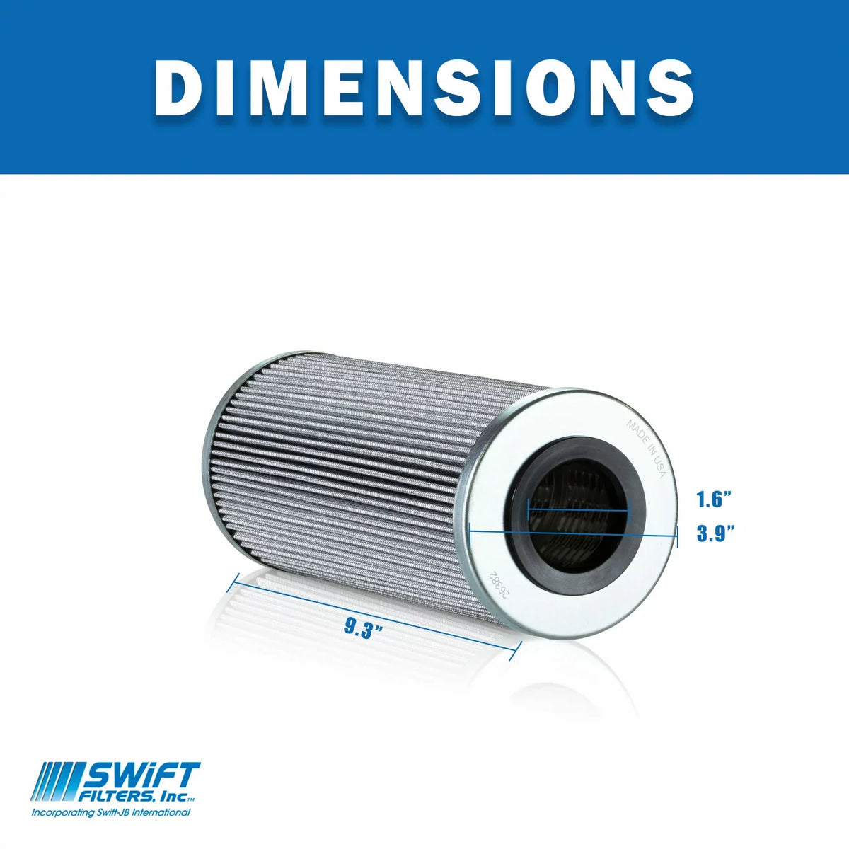 Direct Interchange for  HF6343 Cartridge Filter Element  Microglass 12 Micron