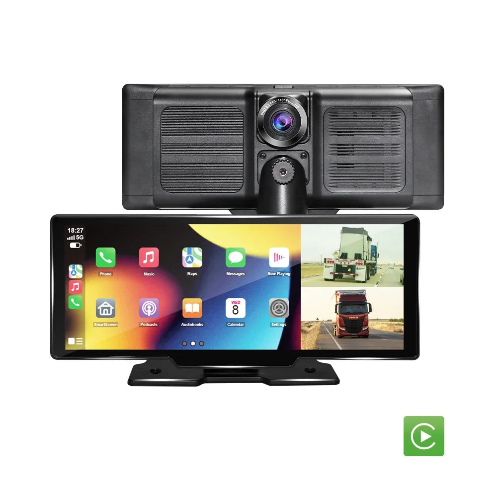 Adas Dash Cam  4K   10.26"   with touch Screen 2 cameras for Front and Back recording Apple CarPlay , Android Auto Portable Navigation