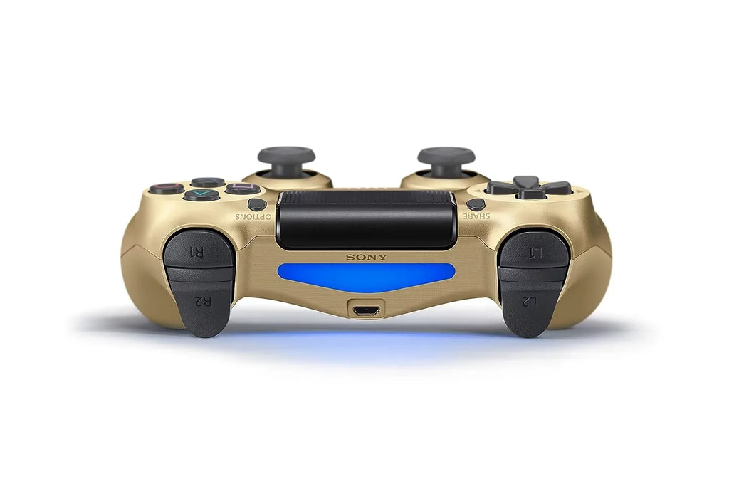 Like New PlayStation 4 DualShock Wireless Gold Controller with Earbuds   Bundle