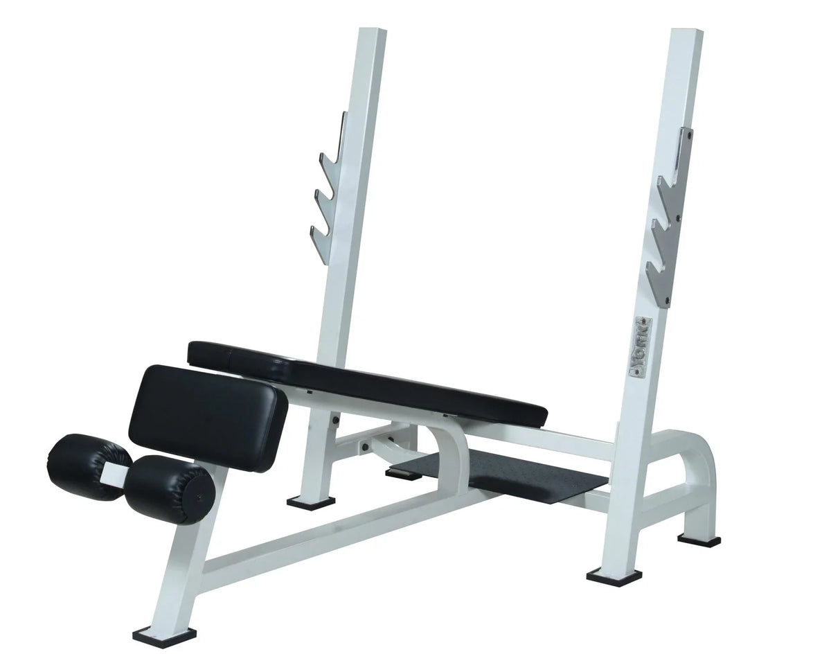 Olympic Decline Bench Press With Racks, White