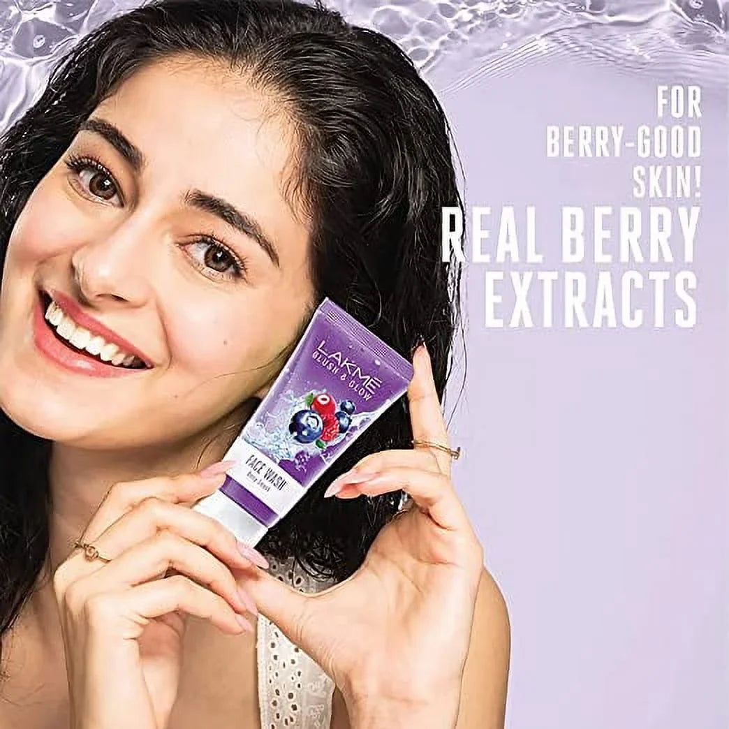 LAKMÃ Blush & Glow Berry Smash Gel Face Wash With Berries Extracts 100 G