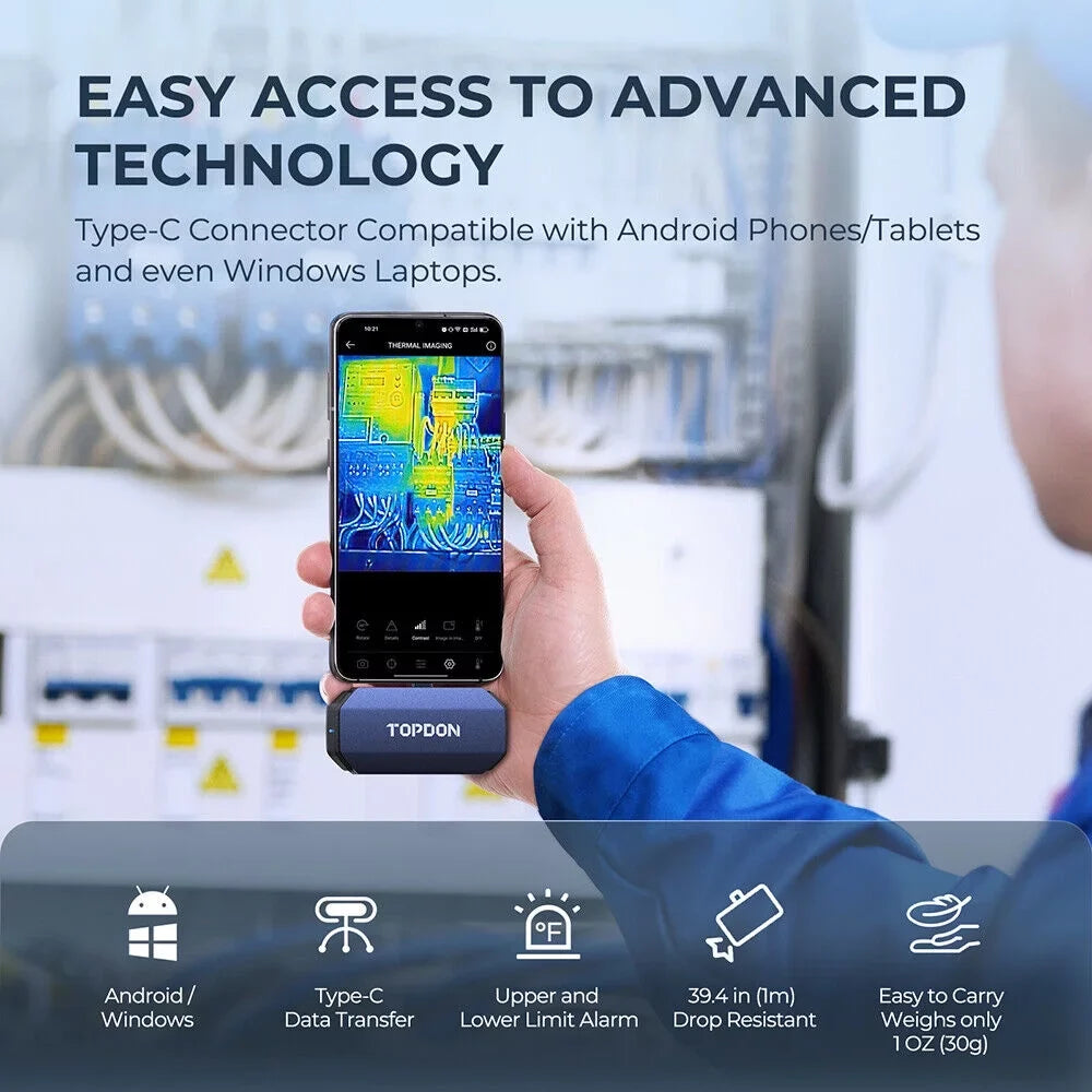 TC001 Thermal Imaging Camera 256x192  High Resolution Thermal Imager for Smartphones, Tablets &