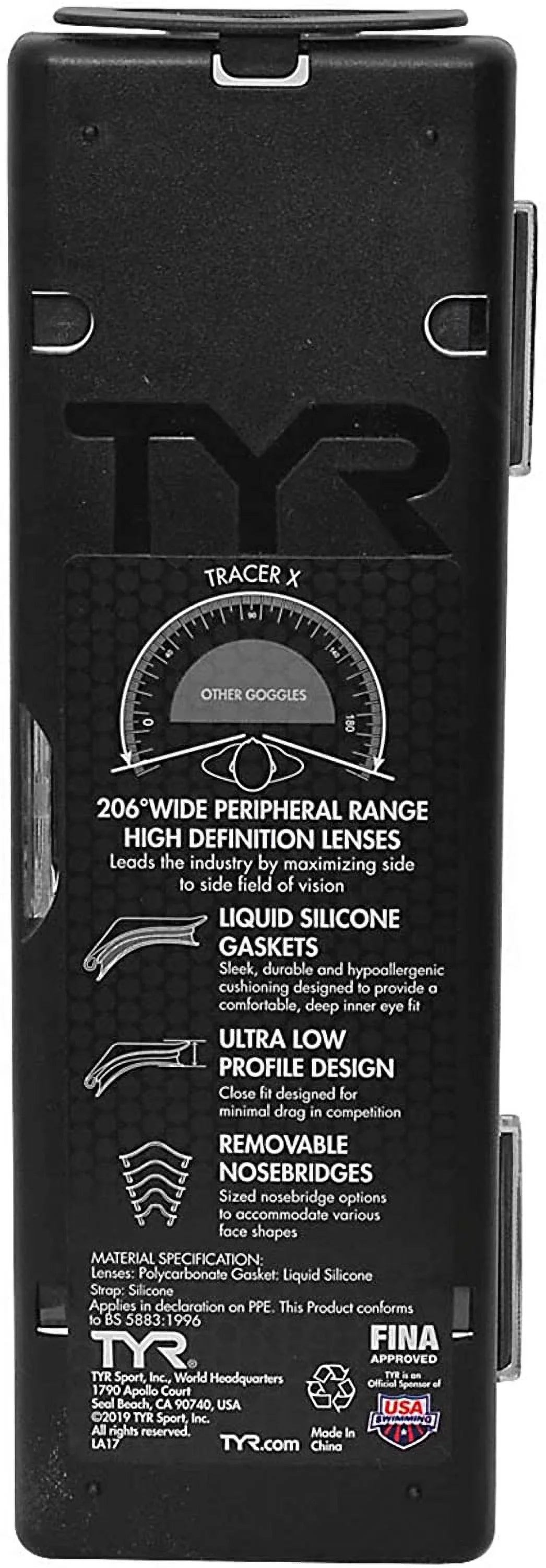 Tracer X Racing Mirrored Goggle  Frame/Silver Gasket/Silver Metallic Mirror Lens