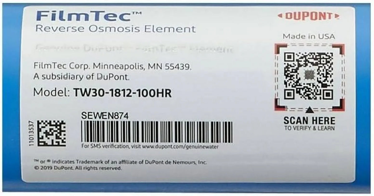 TW30-1812-100HR 100   High Rejection Membrane For Undersink Reverse Osmosis () System