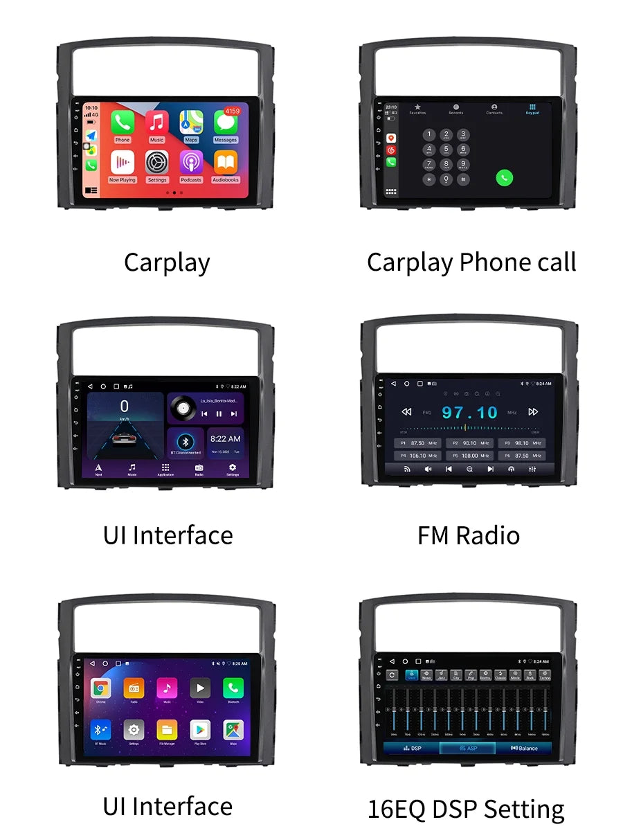 Car Stereo Radio For Mitsubishi Pajero 4 V80 V90 2006 - 2014 Android Screen  Navi With Carplay Android Auto
