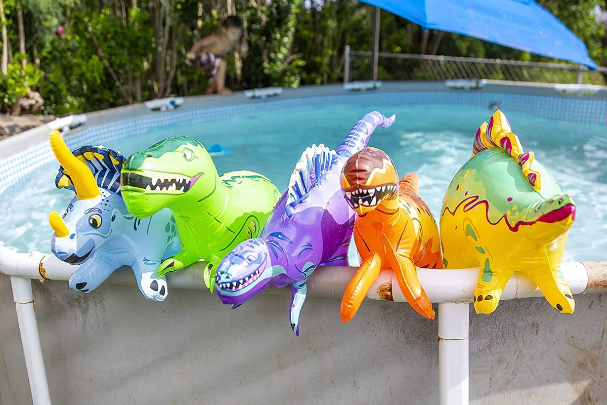 Dazmers | Inflatable Dinosaur Toys Set With Pump - Dinosaur Playset T-Rex