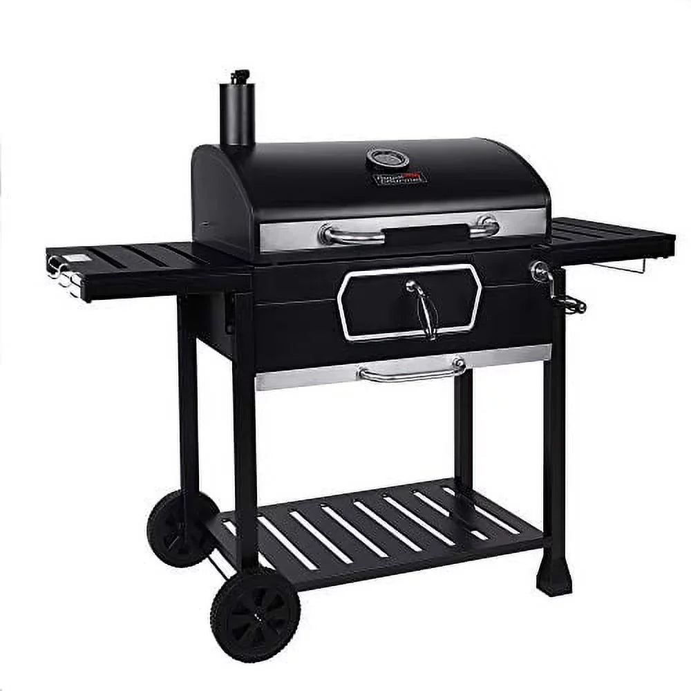 Royal Gourmet CD2030AN 30-Inch Charcoal Grill, Deluxe  Smoker Picnic Camping Patio Backyard Cooking, Black, Large