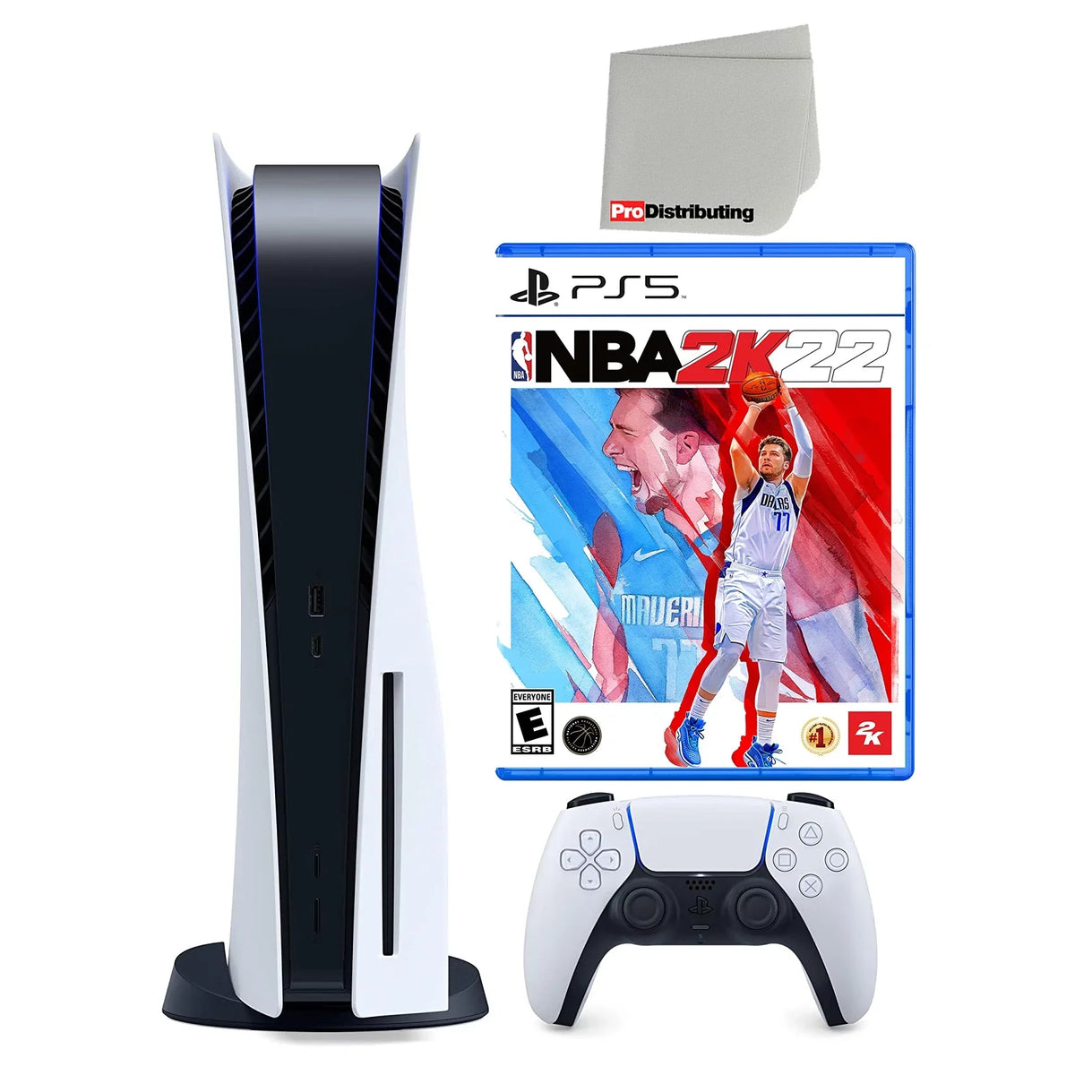 Sony Playstation 5 Disc Version with  2K22 Standard Edition Bundle with Microfiber Cleaning Cloth