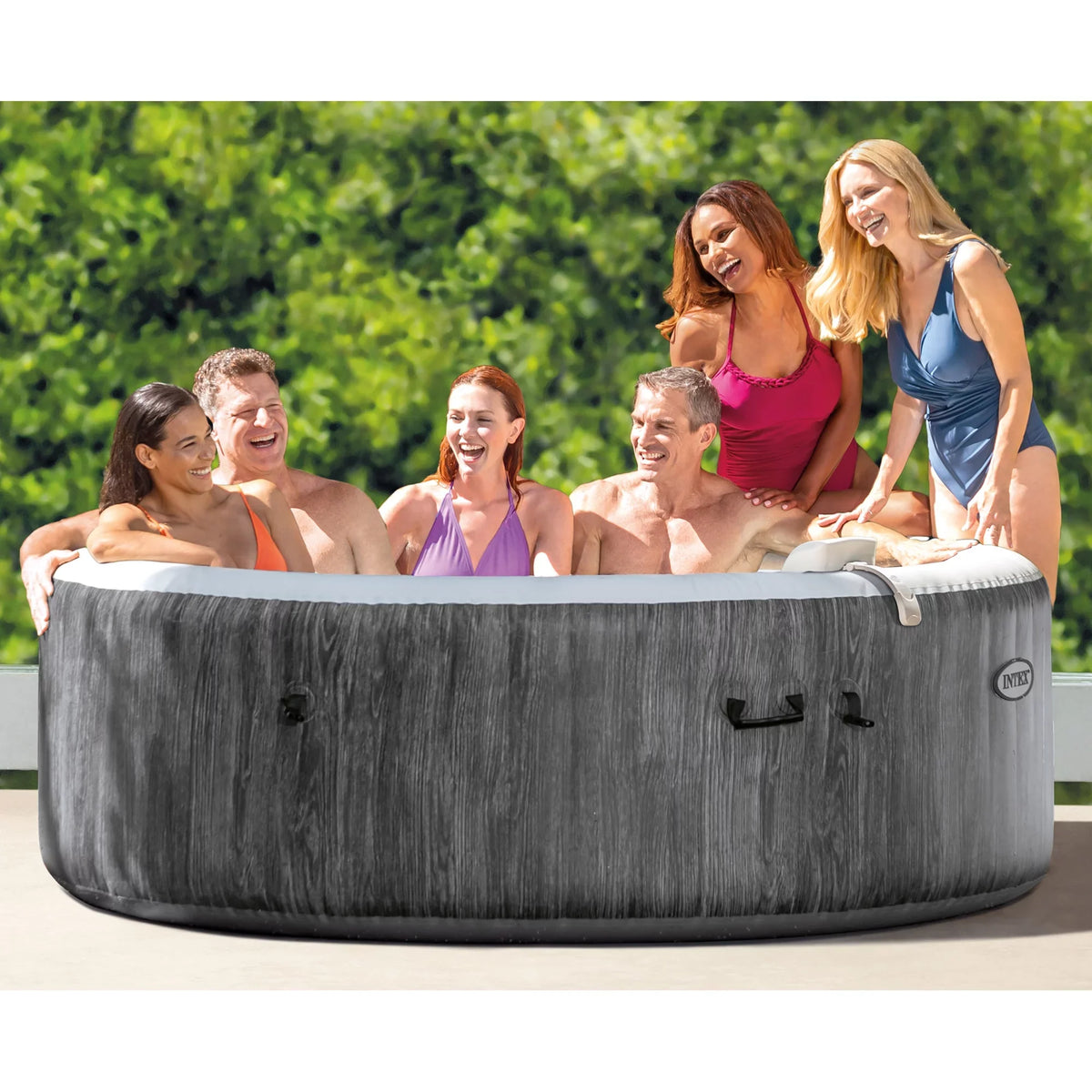 Intex PureSpa Plus Inflatable Bubble Jet Spa & Replacement Filters (8 Pack)