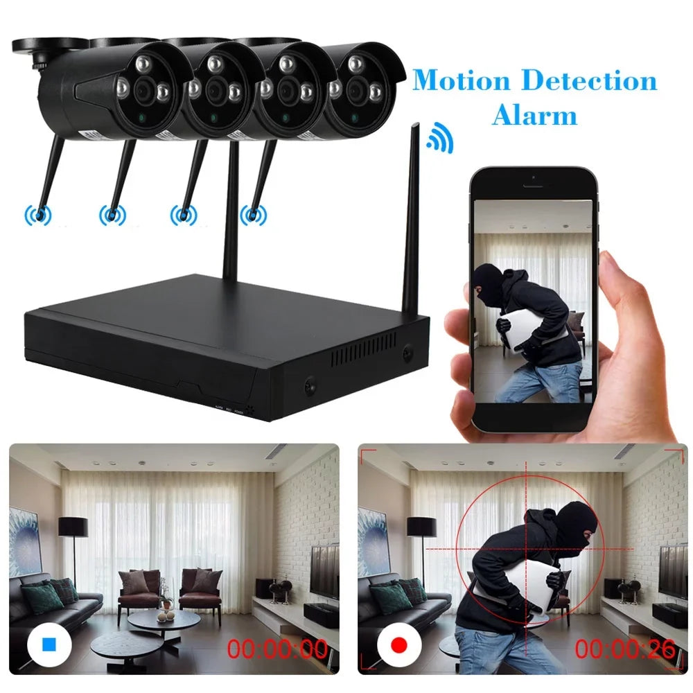 Dadypet 4CH 1080P WiFi  Kit with 4pcs Wireless  Camera for  System