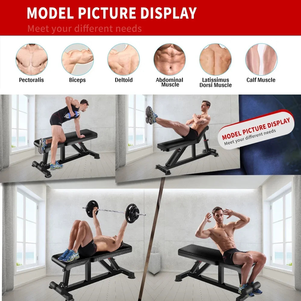 K  Adjustable Weight Bench, Exercise Dumbbells Bench for Full Body Workout,Foldable Workout Bench for Home Gym 700LB