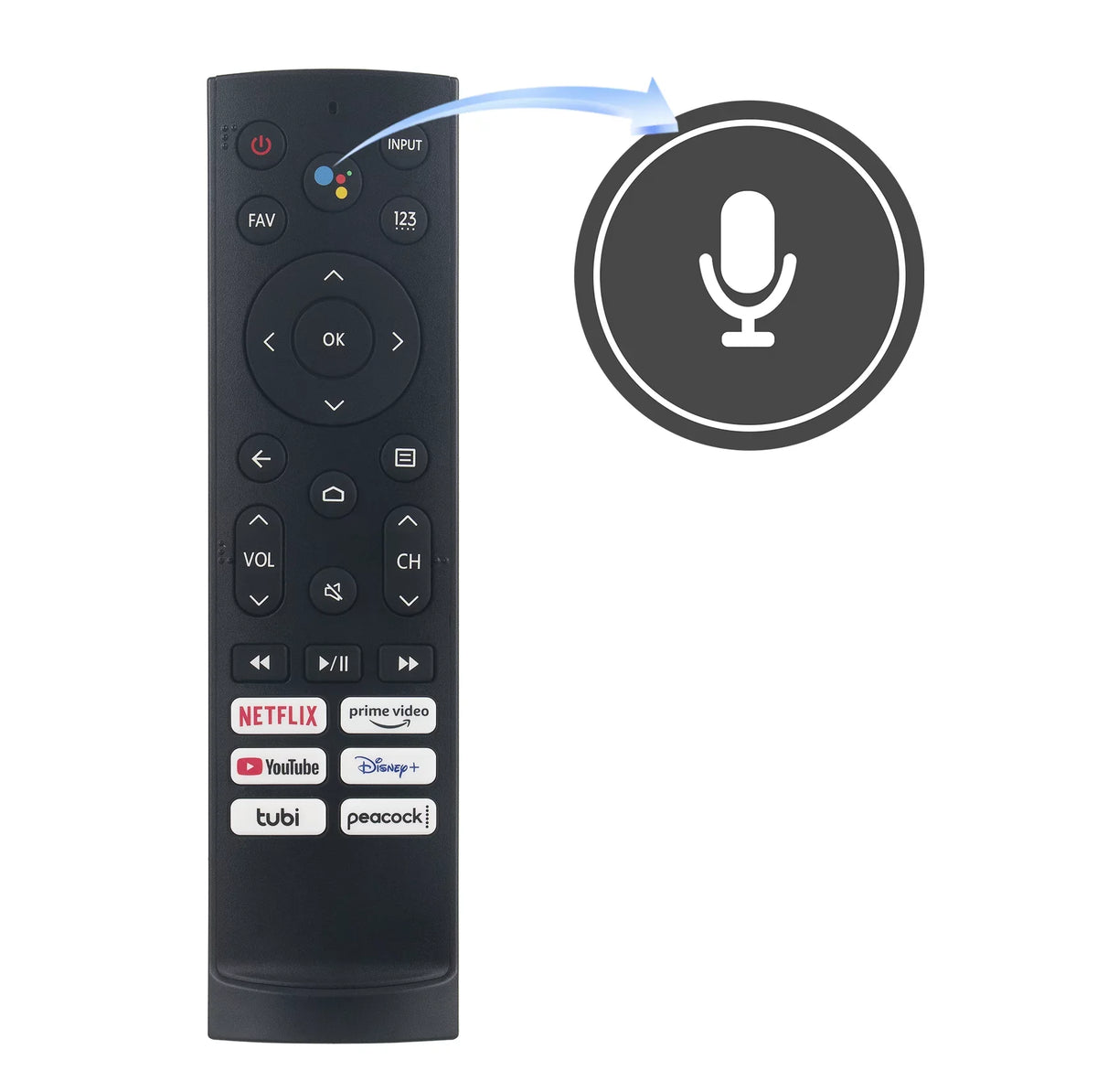 ERF3A90 Voice Replacement Remote Control Compatible with Hisense Google   43A6H ‎50A6H 75U7H 55U7H 65U7H