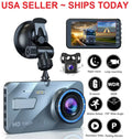 Touch Screen Dash Cam 4" 1080P Dual Lens Car  Recorder Front and Rear Camera