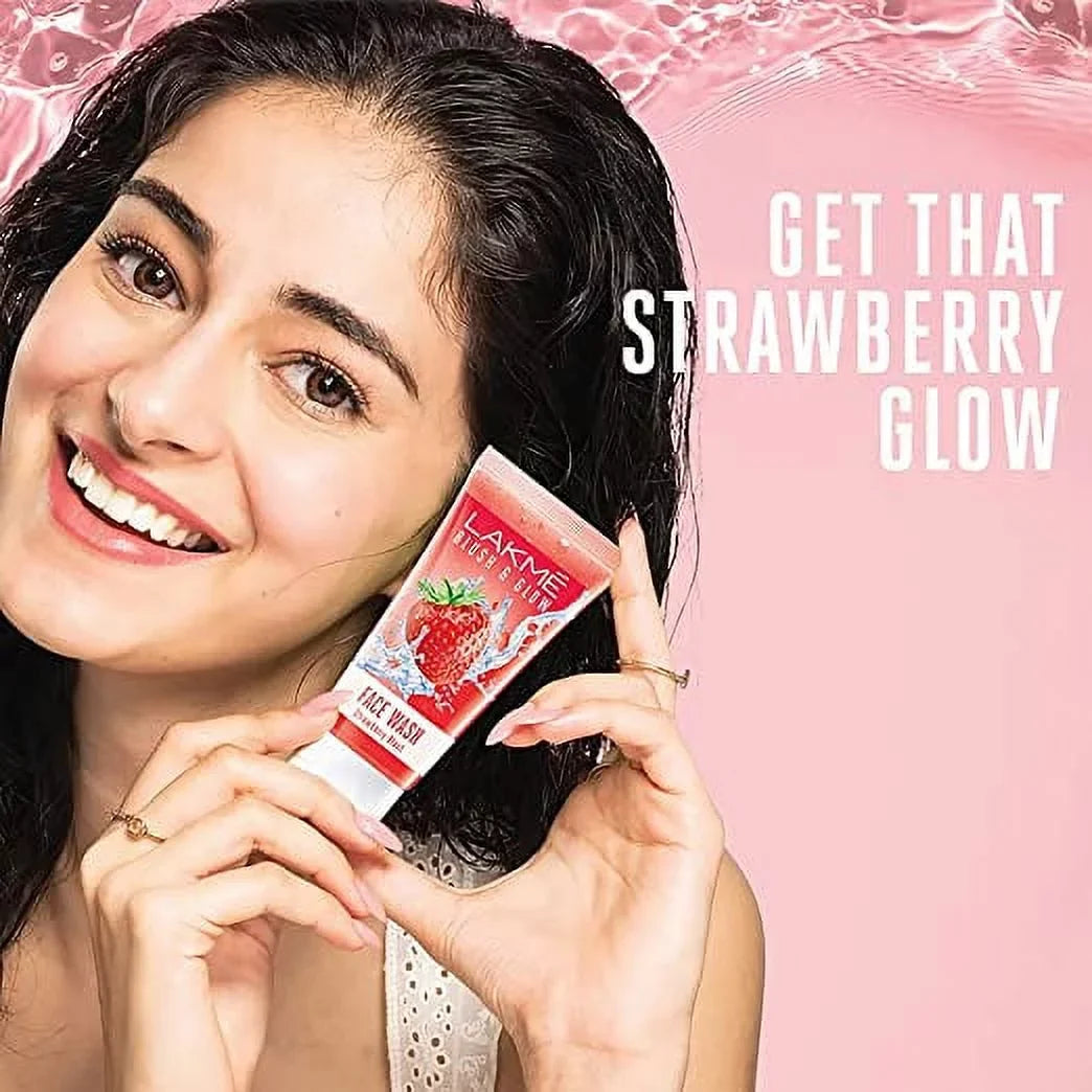 Lakmé Blush & Glow Strawberry Combo Face Wash With Fruit Extracts, 100 g