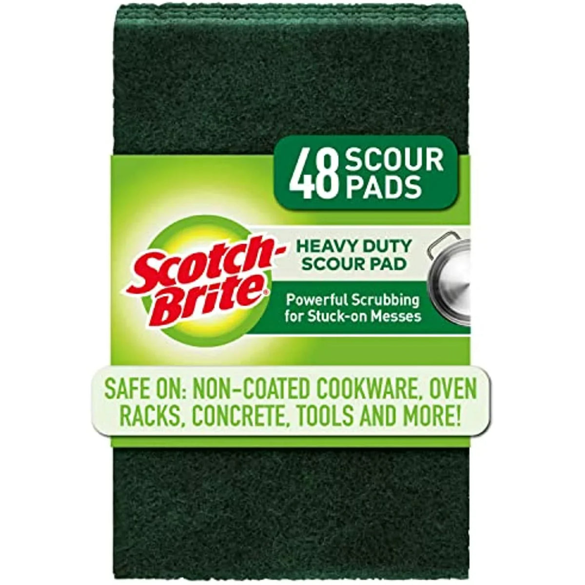 Scotch-Brite Heavy Duty Scour Pads, 48, Green