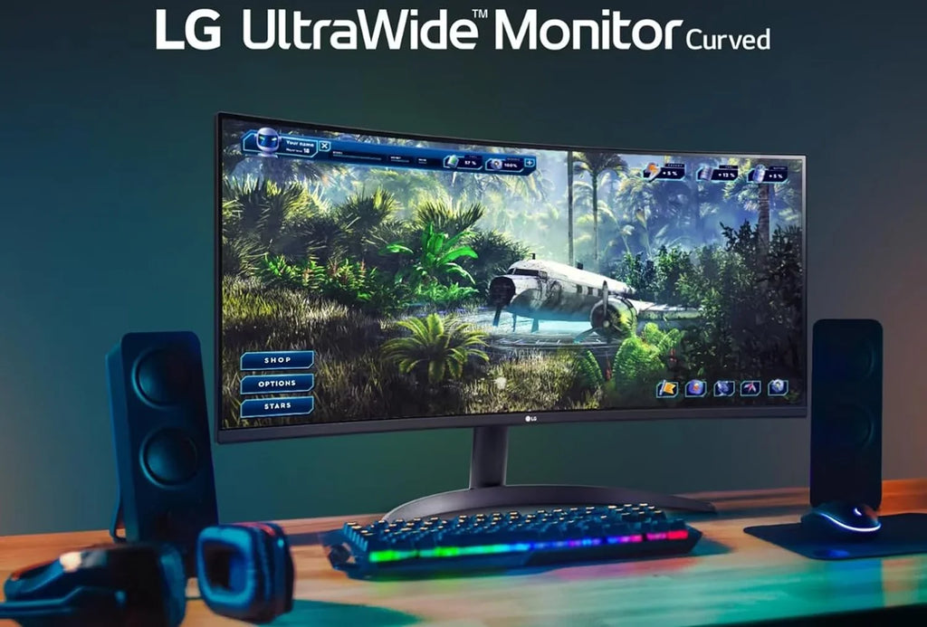34'' Curved Gaming Monitor, 160 Hz Refresh Rate, 99% sRGB, 3440 x 1440 Display,  10,  FreeSync Premium, Bundle With Cefesfy