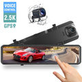 2.5K Mirror Dash Cam for Car, Dual Dash Camera Front and Rear 10" Full Touch Screen, Rear View Mirror Camera, 1080P Waterproof Reverse Backup Camera, Parking Assist, Loop Recording, G-Sensor
