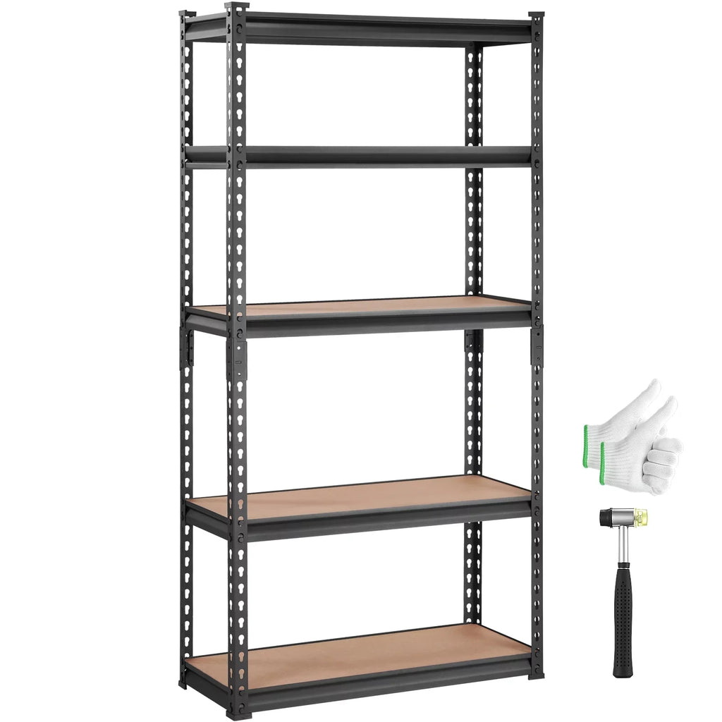 5 Tier Adjustable Heavy Duty Steel Shelving Unit, 12"D x 30"W x 60"H Garage Storage Rack 2000 lbs Load