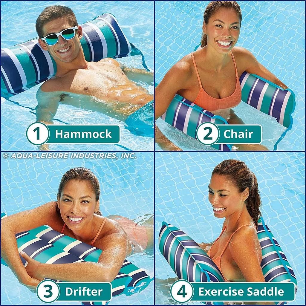 Aqua Deluxe Monterey  Hammock 4 in 1 Multi Purpose Float, Teal (2 Pack)