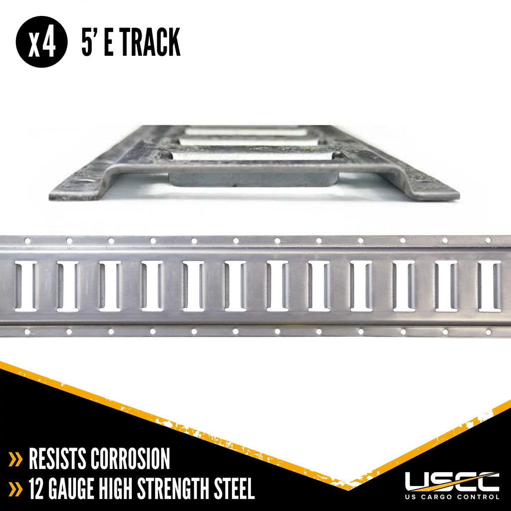 Cargo Control Enclosed Utility Trailer Shelving Kit, Convenient E Track Kit, Includes E Track Rails and Wood End Sockets, Easily Secure Cargo In Your Utility Trailer
