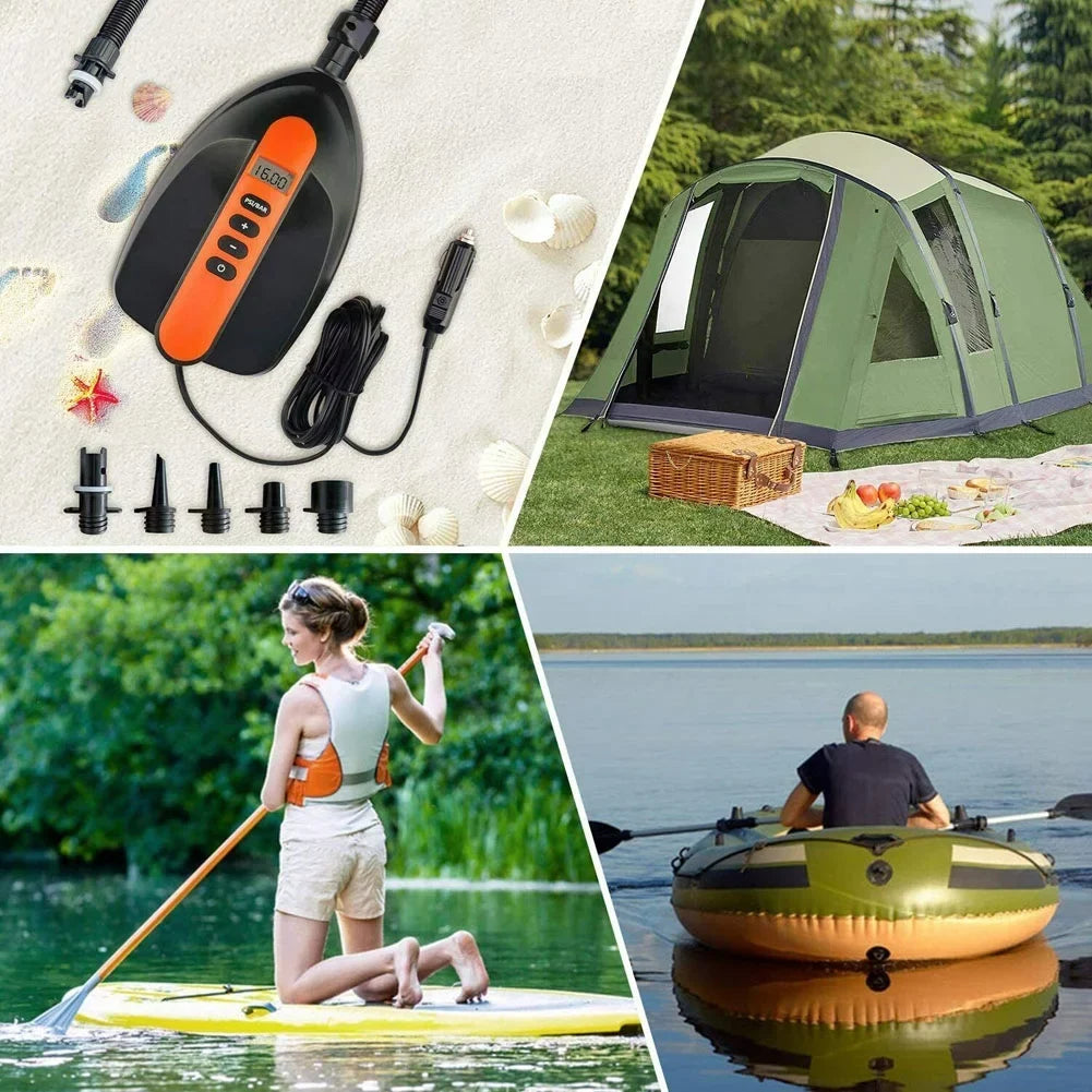 16PSI 12V Orange Intelligent Electric Air Pump High Pressure 2-Stage Paddle Board Pump