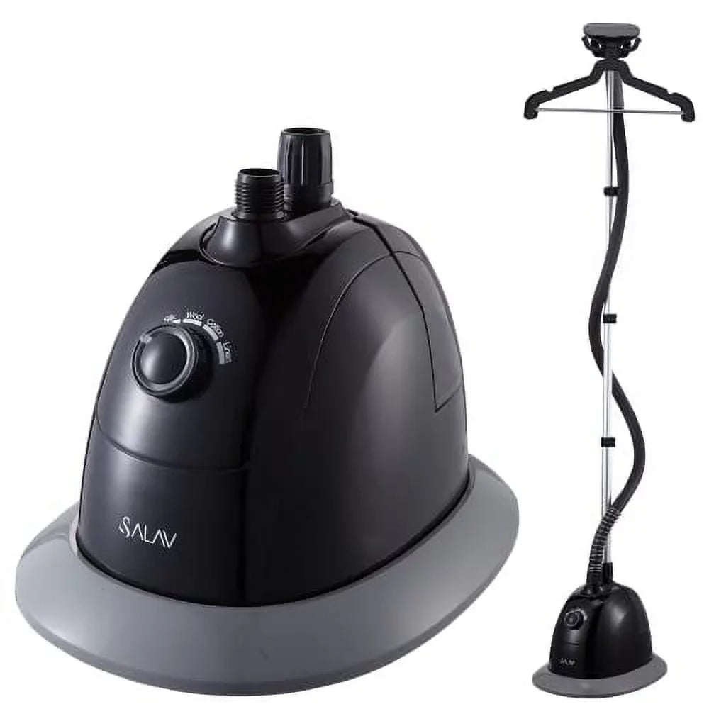 GS34- 1500W Standing Full-Size Garment Steamer with 360 Swivel Multi-Hook Hanger and 4 Steam Settings, Black