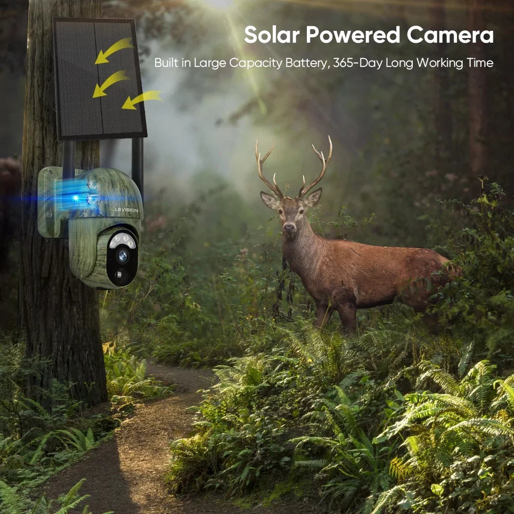 Camouflage Camera 2K Solar Battery Powered Outdoor Wireless Security Camera