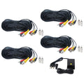 VideoSecu 4 x 50ft Security Camera Audio Video Power Cable   Connector Wire Cord for  Surveillance Camera with 4CH 12V  Power b4k