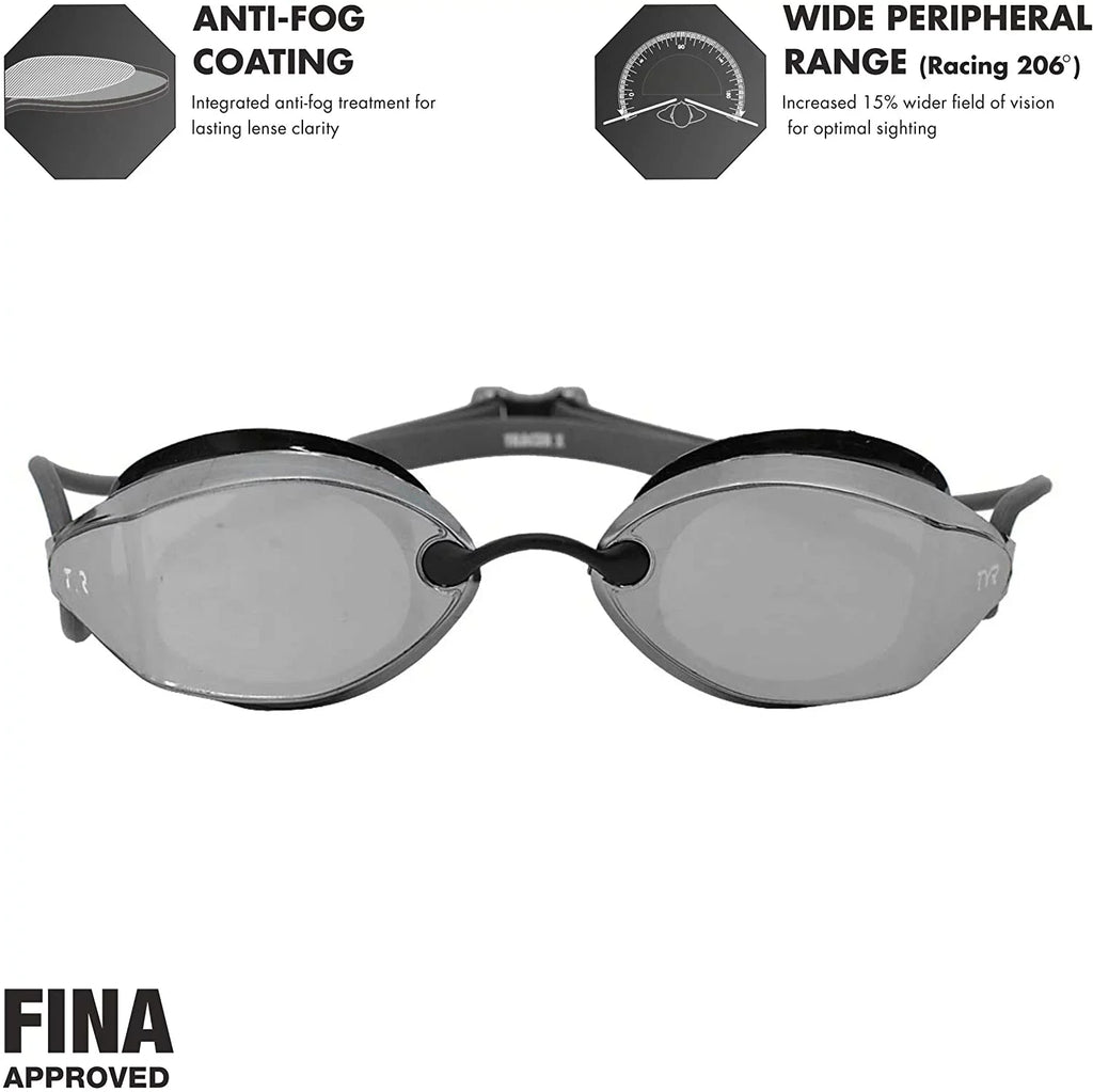 Tracer X Racing Mirrored Goggle  Frame/Silver Gasket/Silver Metallic Mirror Lens