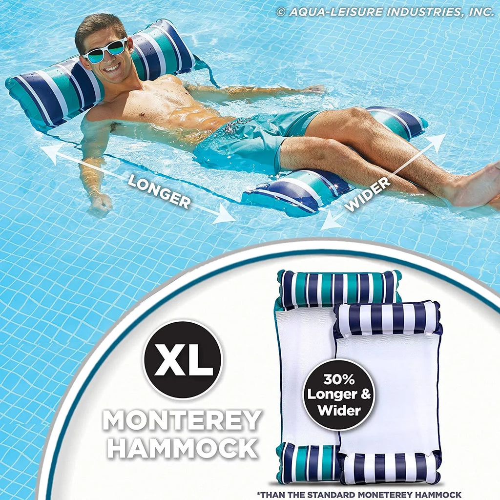Aqua Deluxe Monterey  Hammock 4 in 1 Multi Purpose Float, Teal (2 Pack)