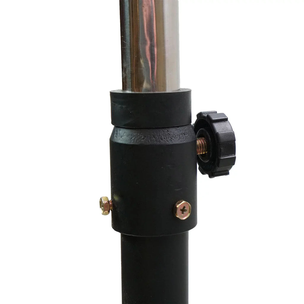 30" Jet Black Adjustable Height 3-Speed Oscillating Industrial Pedestal Fan