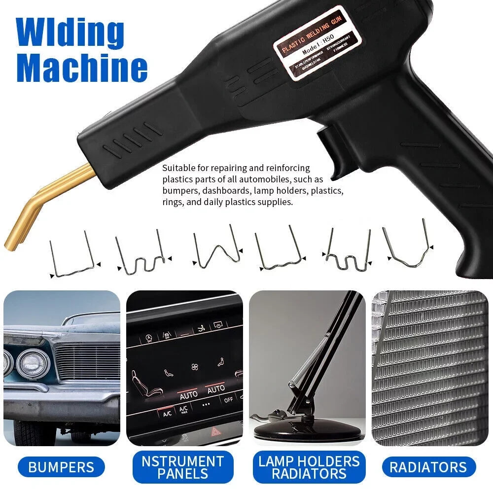Car Bumper Repair Plastic Welder Kit Hot Stapler Welding Gun Machine 600 Staples