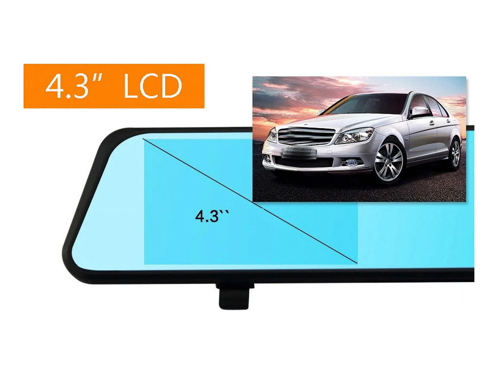 1080P Full  wide 4.3 inch new ultra-thin rearview mirror driving recorder 1200 Mega pixal