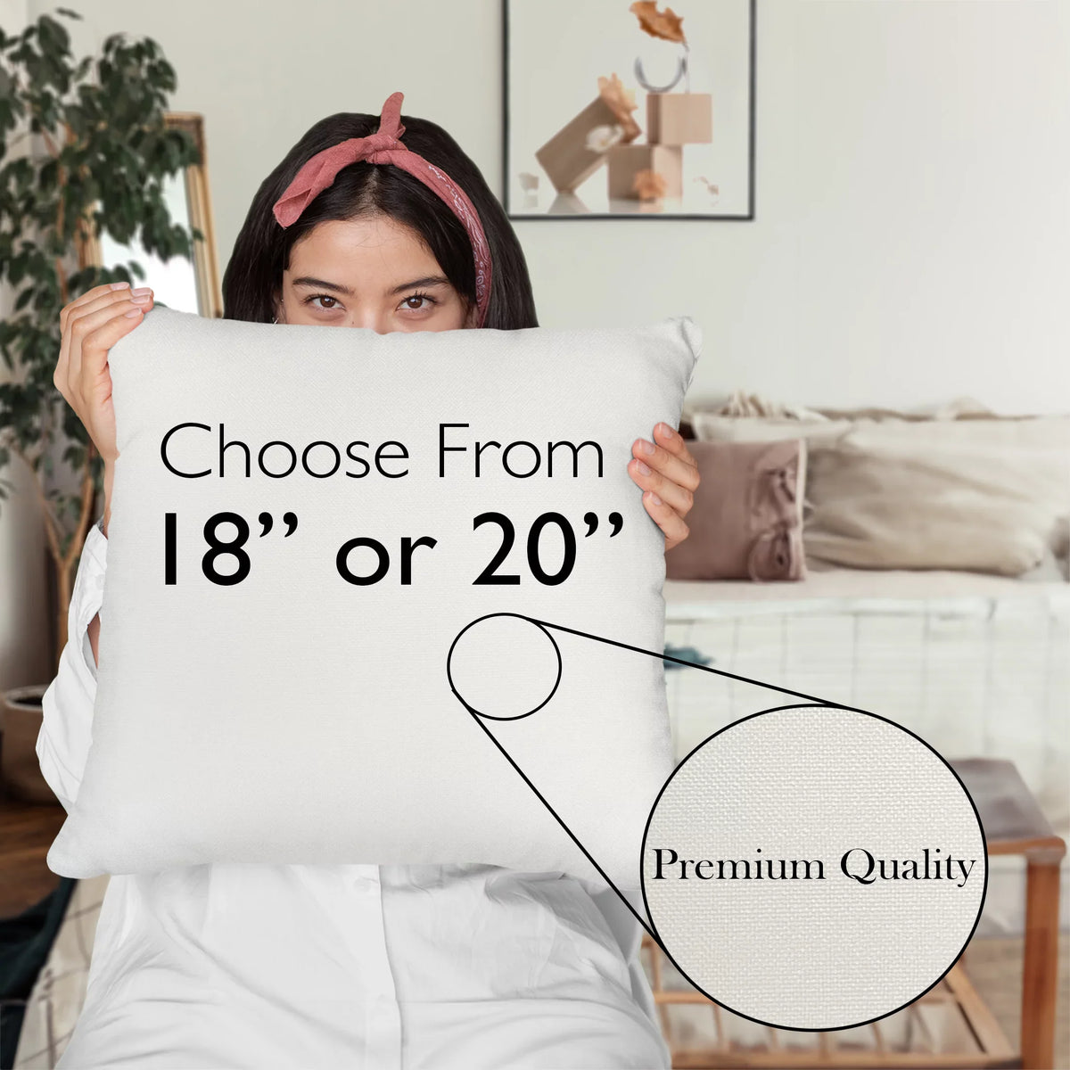 Makeup Artist in Training w/ Fan Brush & Red Lipstick Design - Beauty Themed Merch for Makeup Artist or Cosmetologist, Gift for Makeup Lovers, Pillow Cover, White 18X18