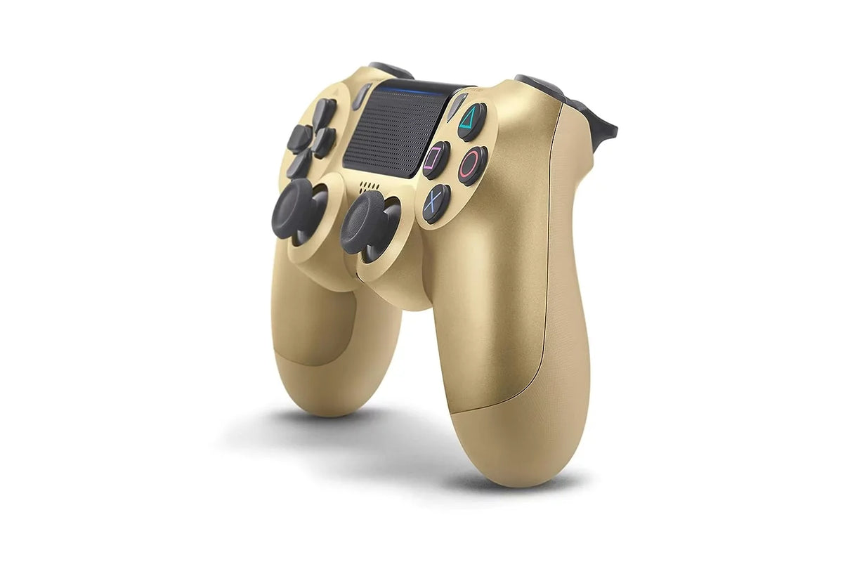 Like New PlayStation 4 DualShock Wireless Gold Controller with Earbuds   Bundle