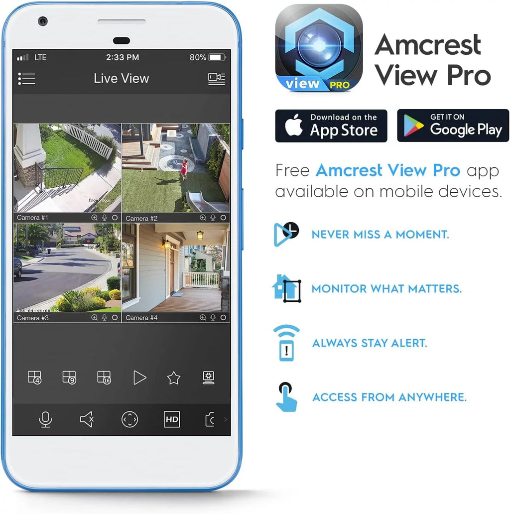 Amcrest  Turret  PoE Camera w/ 164ft Nightvision, Security  Camera Outdoor, Built-in Microphone, Human & Vehicle Detection, 129° , 5MP@20fps IP5M-T1277EW-